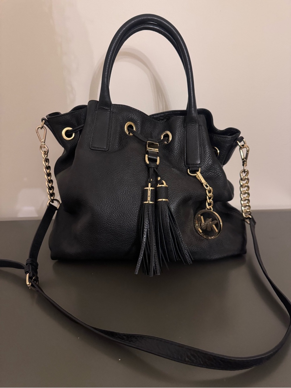 Michael Kors Leather Camden Drawstring Shoulder bag